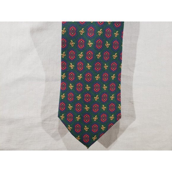 Burberrys Of London Green Paisley Tie - Picture 4 of 4